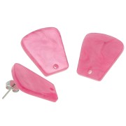 Orecchini a trapezio in acrilico 21x18 mm - Perla rosa x2