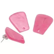 Orecchini a trapezio in acrilico 21x18 mm - Perla rosa x2