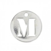 Ciondolo lettera M - mm. 8.5 in Argento 925 x1|raw }}