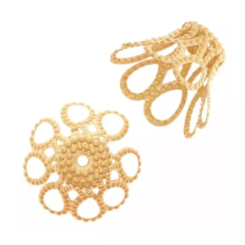 Conchiglie filigranate 9x7 mm - dorato x20