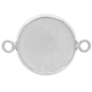 Distanziatore per cabochon a base piatta 12 mm Argento x1|raw }}
