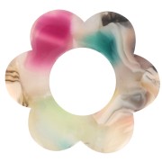 Pendente a forma di fiore in acetato 18 mm - Tartaruga - Beige - Multicolore x1|raw }}