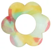 Pendente forma di fiore in acrilico da 18 mm - Rosso tartaruga - Blu x1