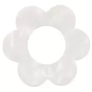 Pendente fiore in acrilico 18 mm - Bianco perlato x1