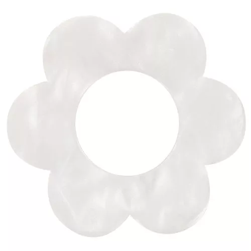 Pendente fiore in acrilico 18 mm - Bianco perlato x1