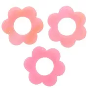 Pendente a forma di fiore in acrilico da 18 mm - Brillantini rosa x1