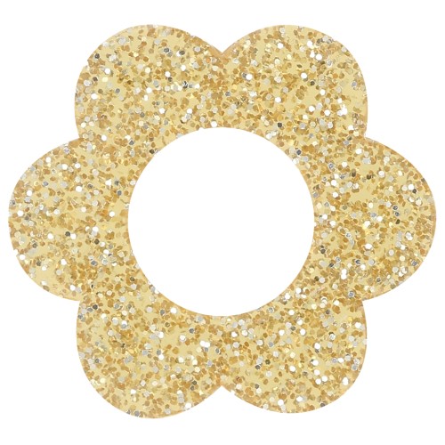 Pendente fiore in acrilico da 18 mm - Glitter oro x1