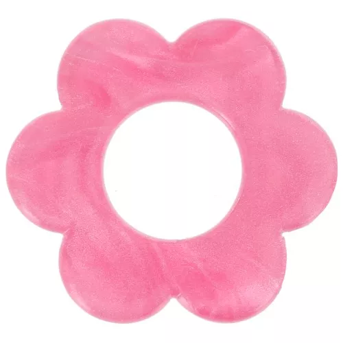 Pendente fiore in acrilico 18 mm - Rosa perlato x1