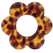 Pendente forma di fiore in acetato da 18 mm - Terrazzo Brown - Nero x1|raw }}