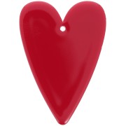 Pendente a cuore in acrilico 34x24 mm - Rosso x1