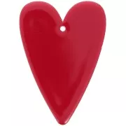 ciondolo - Pendentif coeur 34x24 mm en acrylique - Rouge x1 Pendentif coeur 34x24 mm en acrylique - Rouge x1