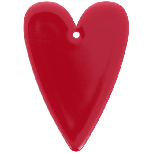 Pendente a cuore in acrilico 34x24 mm - Rosso x1