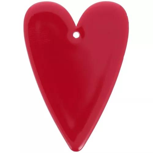 Pendente a cuore in acrilico 34x24 mm - Rosso x1
