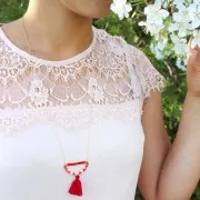 Pompon in lana 27-30 mm Bordó x1