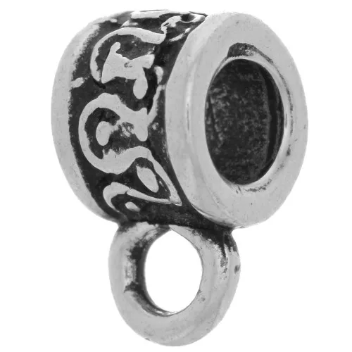 Tubo metallo lacetto per ciondoli mm. 7x6 x4
