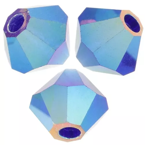 Biconi Preciosa 4 mm - MC Bead Rondell - Cobalt Blue AB 2x x30