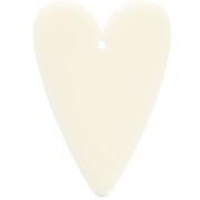 Pendente a cuore in acrilico 34x24 mm - Ecrù x1|raw }}
