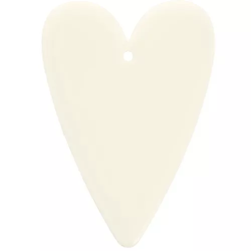 Pendente a cuore in acrilico 34x24 mm - Ecrù x1