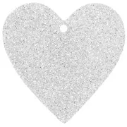 Argento - Pendentif coeur 31x32 mm en acrylique - Pailleté Argenté x1 Pendentif coeur 31x32 mm en acrylique - Pailleté Argenté x1