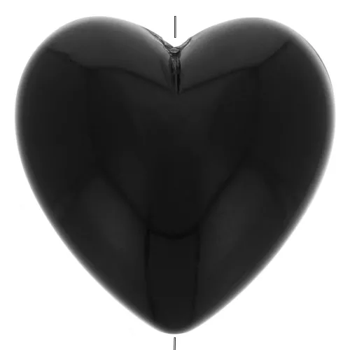 Perlina cuore in resina opaca 17x18 mm - Nero x1