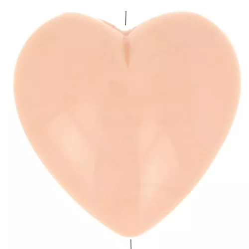 Perlina cuore in resina opaca 17x18 mm - Peach x1