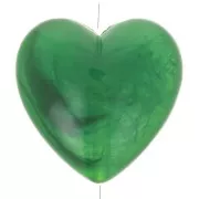 Verde - Perle coeur 17x18 mm en résine opaque - Vert marbré x1 Perle coeur 17x18 mm en résine opaque - Vert marbré x1