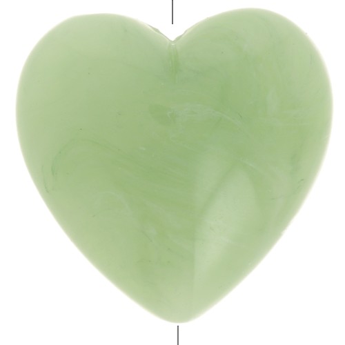 Perla a forma di cuore 17x18 mm in resina traslucida - Lichene marmorizzato x1