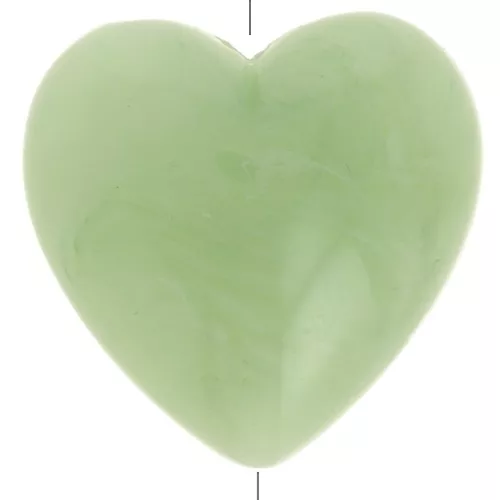 Perla a forma di cuore 17x18 mm in resina traslucida - Lichene marmorizzato x1