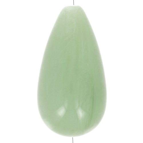 Perla in resina traslucida 26x14 mm - Lichene marmorizzato x1