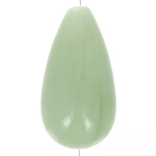 Perla in resina traslucida 26x14 mm - Lichene marmorizzato x1