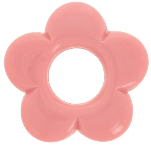 Pendente forma di fiore da 21 mm in resina opaca - Rosa salmone x1