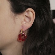 Pendente forma di fiore da 21 mm in resina opaca - Rosa salmone x1