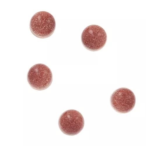 Cabochon rotondo 3 mm Gold stone imitazione Pietra del sole x5