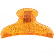 Fermaglio per capelli in acrilico trasparente 42x79 mm - Glitter arancione x 1|raw }}