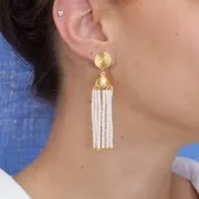 Pendente Jhumka 12 anelli - 11x12 mm - Dorato con oro fino x1