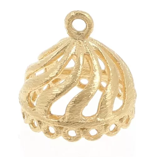 Pendente Jhumka 16 anelli - 13 mm - Dorato in oro fino x1