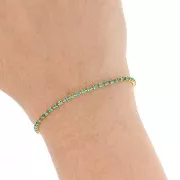 Catena in ottone con strass in cristallo tagliato da 2,10 mm - Dorato - Zircone blu x 50 cm