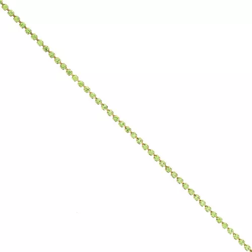 Catena in ottone grezzo strass cristallo 2,10mm Peridot x50cm