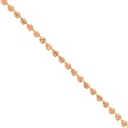Catena in ottone con strass in cristallo tagliato da 2,10 mm - Dorata - Colore albicocca, 50 cm