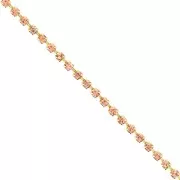 Catena in ottone grezzo con strass di cristallo tagliato 2,10 mm Albicocca x50cm