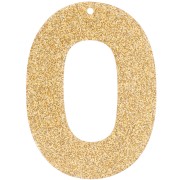 Pendente ovale incavato in acrilico 47x34 mm - Glitter dorato x1|raw }}