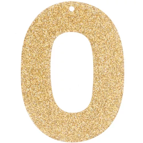 Ciondolo ovale incavato in acrilico 47x34 mm - Glitter dorato x1