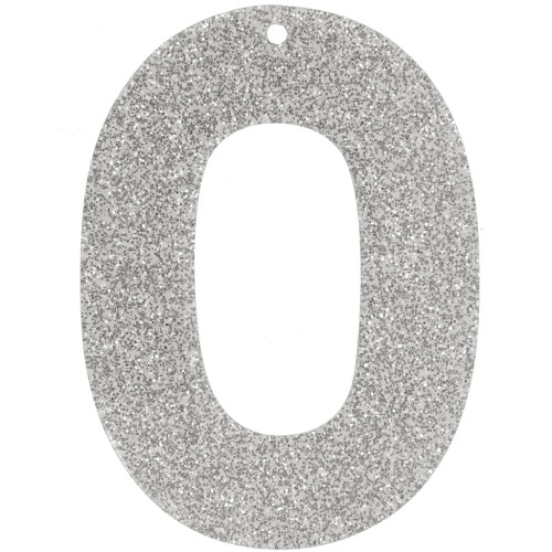 Ciondolo ovale incavato in acrilico 47x34 mm - Glitter argento x1