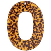 Ciondolo ovale cavo in acetato 47x34 mm - Terrazzo Brown - Nero x1