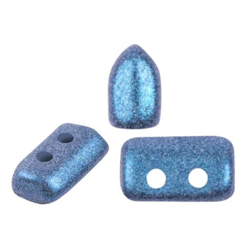 Perle in vetro Piros® di Puca® 2x5 mm - Stardust Blue x10g