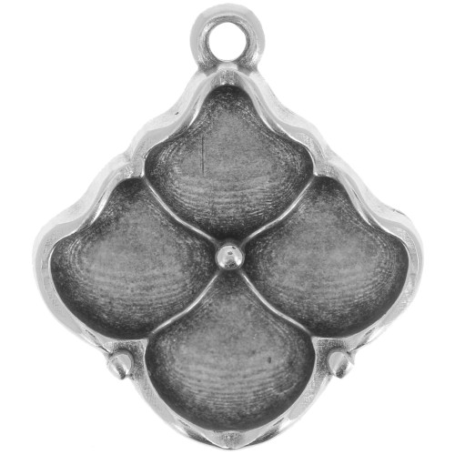 Cymbal - Ciondolo per perla Ginko Duo 20x18 mm - Manalis - Argento antico x1