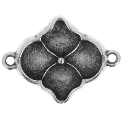Cymbal - distanziatore per perline Ginko Duo 24x18 mm - Kalogeri - Argento antico