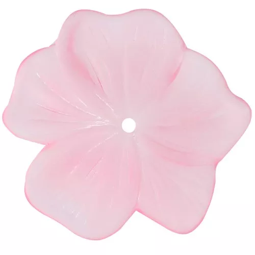 Pendente a forma di fiore in resina trasparente 23 mm - Rosa opaco x1