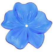 Pendente a forma di fiore in resina trasparente 23 mm - Blu cobalto x1