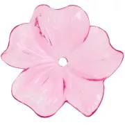 Pendente a forma di fiore in resina trasparente 23 mm - Rosa x1